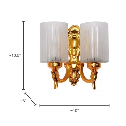 FOS LIGHTING Gold Traditional Double Wall Sconce with Frosted Hand-Cut Glass image 3