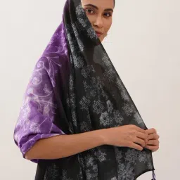 Jaypore Violet Purple Modal Tie & Dye Shibori Saree image 5