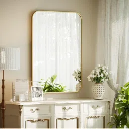 The Artment Streamline Rectangle Wall Mirror Gold 56 Cm-image-68