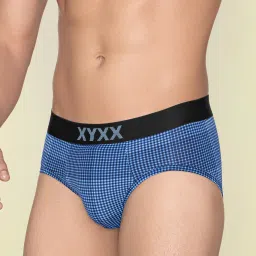 XYXX Navy Check Micro Modal Briefs image 3
