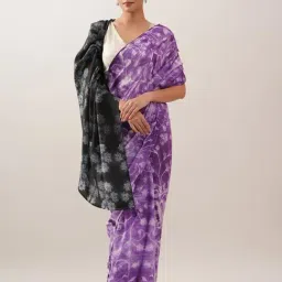 Jaypore Violet Purple Modal Tie & Dye Shibori Saree image 4