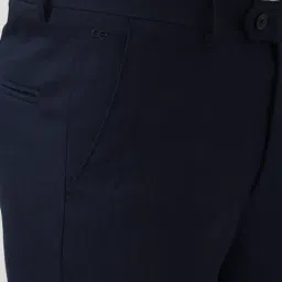 Peter England Navy Slim Fit Trousers image 4
