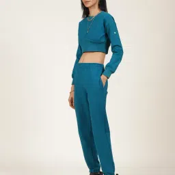 Label Ritu Kumar Blue Crop Sweatshirt With Joggers image 3