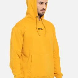 GRIFFEL Mustard Full Sleeves Hooded Sweatshirt image 3