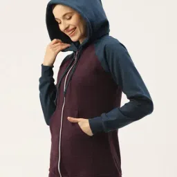 BRINNS Burgundy & Teal Color-Block Hoodie image 3