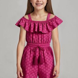 ARIAS By LARA DUTTA Kids Girls Self Design Basic Jumpsuit-picture-35