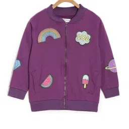 The Mom Store Girls Purple Printed Sweatshirt - Pack Of 3-image-79