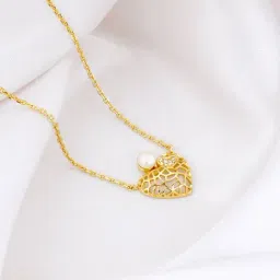 Sterling Silver Golden Enigmatic Heart Necklace for Women and Girls-image-55
