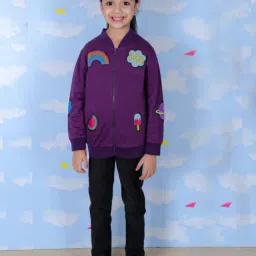 The Mom Store Girls Purple Printed Sweatshirt - Pack Of 1 image 2