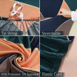 DECOR VATIKA Green Printed 3 Seater Sofa Cover With Arms image 5