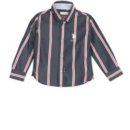 U.S. Polo Assn. Kids Blue Striped Full Sleeves Shirt-picture-24