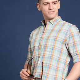 Mast & Harbour Men Standard Tartan Checked Cotton Casual Shirt-picture-13