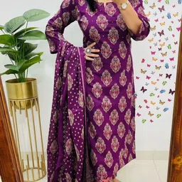 MILAAV Women Ethnic Motifs Printed Regular Kurta with Trousers & With Dupatta image 4