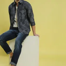 Campus Sutra Dark Grey Checks Shirt image 5