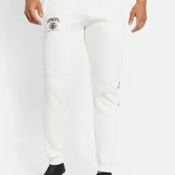 Octave White Melange Cotton Regular Fit Trackpants-picture-22