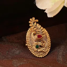 ANIKAS CREATION Gold-Plated Kundan-Studded Ring-picture-25