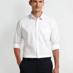Arrow White Cotton Regular fit Solid Shirt-image-30