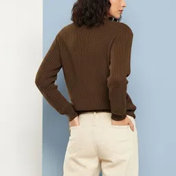 The Roadster Lifestyle Co Self-Design Woolen Round Neck Pullover Sweater image 3