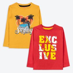 ariel Boys Pack Of 2 Typography Printed Round Neck Cotton T-shirt-picture-7