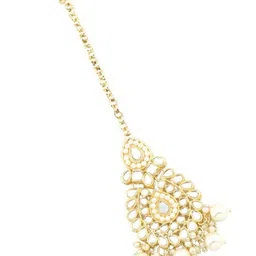 Anouk Gold Plated Kundan Studded & Beaded Jewellery Set image 4