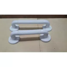 Implemental Grab Rail Bar 203.2 mm (8 Inch) ABS & Nylon White Groove for Safe Grip (Pack of 2) image 3