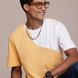 WROGN Pure Cotton Colourblocked Casual T-shirt-picture-21