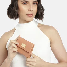 Van Heusen Women Dusty Pink Three Fold Wallet image 1