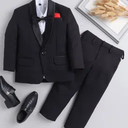 Jeet Ethnics Full Sleeves Solid 4 Piece Coordinating Party Suit Set - Black-picture-18