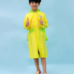 M'andy Full Sleeves Colour Blocked Hooded Raincoat - Yellow-picture-26
