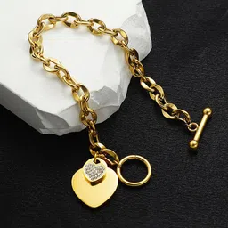 Designs & You Women American Diamond Gold-Plated Charm Bracelet image 3