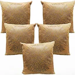 India Furnish Gold Abstract Velvet Square Cushion Cover-image-89