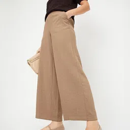 max Women Flared Cotton Parallel Trousers-picture-21