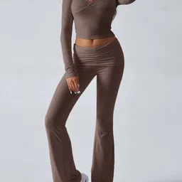 StyleCast V-Neck Long Sleeves Crop Top With Trousers image 5