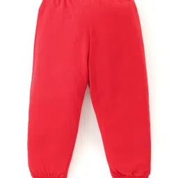 Babyhug Cotton Knit Full Length Lounge Pants Aeroplane & Text Print Pack of 2 - Red  & Blue image 3