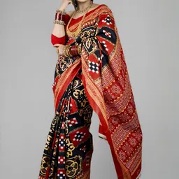 ETHNIC ODISHA HANDLOOM Ethnic Motifs Pure Cotton Sambalpuri Saree-image-49