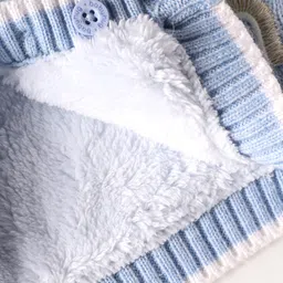 Babyhug Knit Full Sleeves Hooded Front Open Sweater With Unicorn Embroidery & Star Sequin - Light Blue image 4