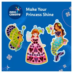 Fevicreate Stick-n-Create Mirror Magic Pretty Princess Kit Sparkly Stickers Travel Friendly - Multicolor image 4