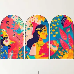 Livin'luxe Multicoloured MDF Other Wall Paintings-picture-22