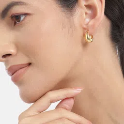 Carlton London Women Gold-Plated Hoop Earrings image 5