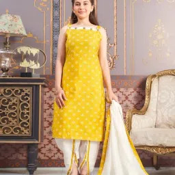 Aarika Girls Yellow Printed Kurta Set-image-69