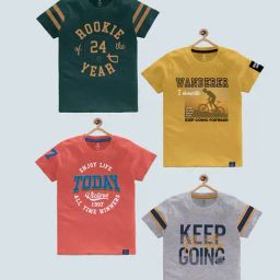 Codez Kids Multicolor Printed T-Shirt (Pack Of 4)-picture-4