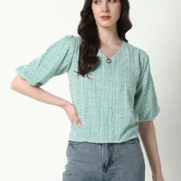 showoffff SHOWOFF Green Printed Top-picture-27