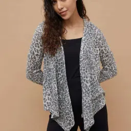 Code by Lifestyle Grey Cotton Printed Shrug-image-31