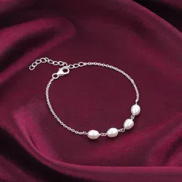 GIVA 925 Sterling Silver Pearl Glance Bracelet Adjustable For Women-picture-26