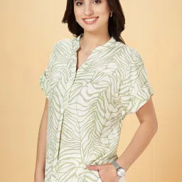 Annabelle by Pantaloons Beige Linen Printed Top image 3