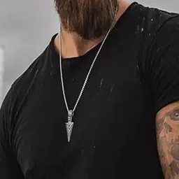 Desai Men Set Of 2 Stainless Steel Geometric Shaped Pendants With Chains image 4