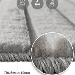 OBSESSIONS Grey Anti-Skid Abstract Bedside Runner - Small (150 cm x 80 cm) image 3