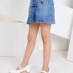 Peppermint Kids Dark Blue Textured Skort image 3