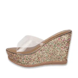 Catwalk Women's Metallic Casual Wedges image 3