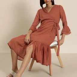 all about you INVICTUS Bell Sleeve Ruffled Georgette Midi Dress image 1